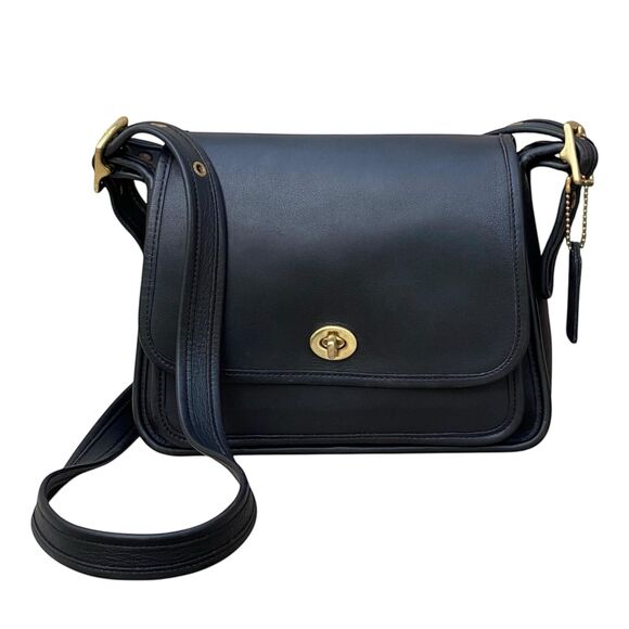 Vintage Coach Rambler’s Legacy 9061 Black Leather Crossbody Shoulder Bag - Picture 1 of 10